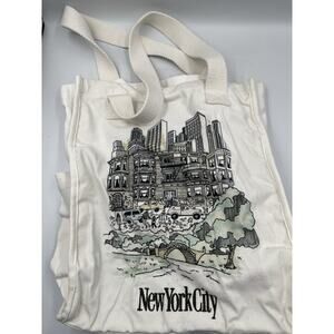 Abercrombie Fitch New York Tote White Canvas Daily Bag
